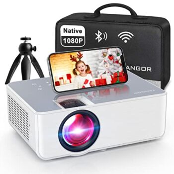 1080P HD Projector, WiFi Projector Bluetooth Projector, FANGOR 230″ Portable Movie Projector with Tripod, Home Theater Video Projector Compatible with HDMI, VGA, USB, Laptop, iOS & Android Smartphone | The Storepaperoomates Retail Market - Fast Affordable Shopping