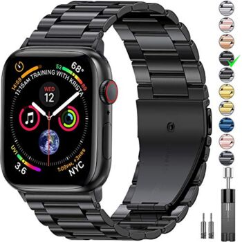 EPULY Compatible with Apple Watch Band 49mm 45mm 44mm 42mm 41mm 40mm 38mm, Business Stainless Steel Metal Watchband for iWatch Strap Ultra SE Series 8 7 6 5 4 3 2 1 Men (Black, 49mm 45mm 44mm 42mm) | The Storepaperoomates Retail Market - Fast Affordable Shopping