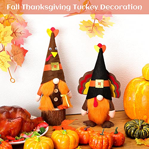 2 Pcs Turkey Fall Gnome Plush Large Thanksgiving Gnomes Fall Home Decor Handmade Swedish Tomte Gnome Gifts with Turkey Hat Couple Scandinavian Figurine Doll for Thanksgiving Holiday Decorations | The Storepaperoomates Retail Market - Fast Affordable Shopping