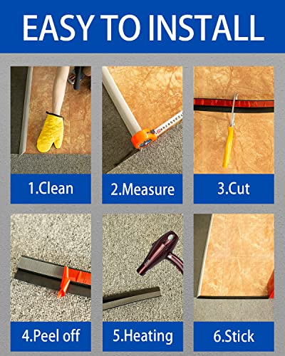 Floor Transition Strip Carpet & Flooring Flat Divider Edging Trim Strip Transition Threshold 6.65Ft PVC Adhesive-Suitable for Threshold Transitions Height Less Than 5 mm(2m Brown) | The Storepaperoomates Retail Market - Fast Affordable Shopping
