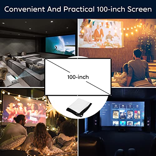 TMY Projector 7500 Lumens with 100″ Projector Screen, 1080P Full HD Supported Portable Projector, Mini Movie Projector Compatible with TV Stick Smartphone HDMI USB AV, for Home Cinema & Outdoor Movies | The Storepaperoomates Retail Market - Fast Affordable Shopping