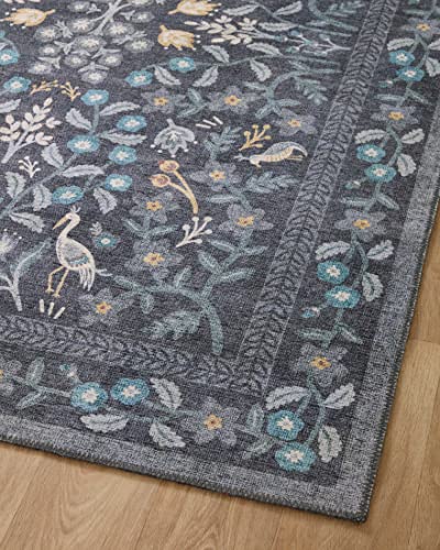 Rifle Paper Co. x Loloi Maison Collection MAO-01 Nightingale Black 18″ x 18″ Sample Rug | The Storepaperoomates Retail Market - Fast Affordable Shopping