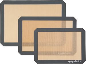 Amazon Basics Silicone, Non-Stick, Food Safe Baking Mat – Pack of 3