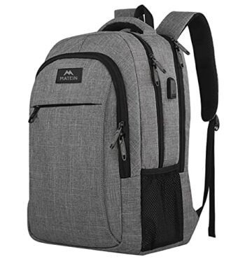 Matein Travel Laptop Backpack, Business Anti Theft Slim Durable Laptops Backpack with USB Charging Port, Water Resistant College School Computer Bag Gifts for Men & Women Fits 15.6 Inch Notebook, Grey | The Storepaperoomates Retail Market - Fast Affordable Shopping