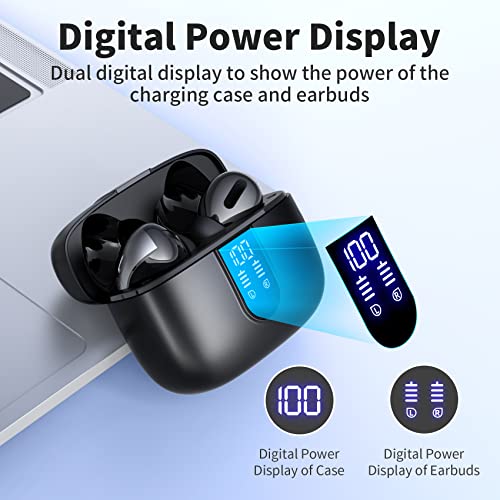 TAGRY Bluetooth Headphones True Wireless Earbuds 60H Playback LED Power Display Earphones with Wireless Charging Case IPX5 Waterproof in-Ear Earbuds with Mic for TV Smart Phone Computer Laptop Sports | The Storepaperoomates Retail Market - Fast Affordable Shopping