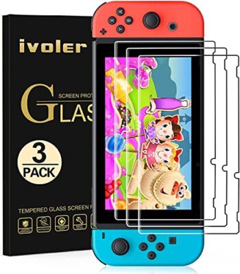 [3 Pack] Screen Protector Tempered Glass for Nintendo Switch, iVoler Transparent HD Clear Anti-Scratch Screen Protector Compatible Nintendo Switch | The Storepaperoomates Retail Market - Fast Affordable Shopping
