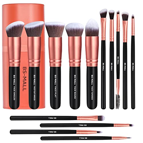 Makeup Brushes BS-MALL Premium Synthetic Foundation Powder Concealers Eye Shadows Makeup 14 Pcs Brush Set (A-Rose Golden) | The Storepaperoomates Retail Market - Fast Affordable Shopping