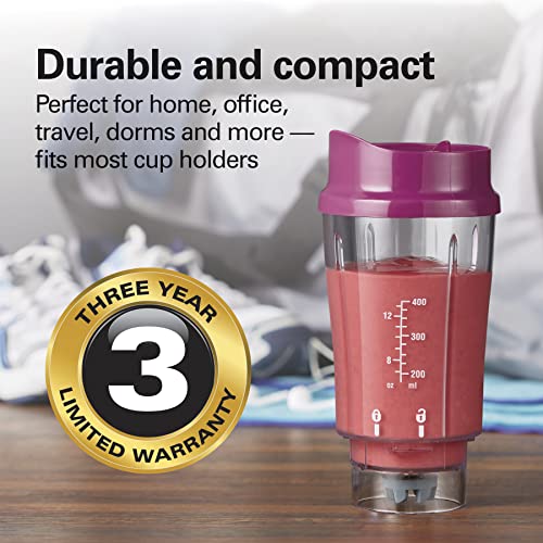 Hamilton Beach Shakes and Smoothies with BPA-Free Personal Blender, 14 oz, Raspberry | The Storepaperoomates Retail Market - Fast Affordable Shopping