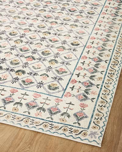 Rifle Paper Co. x Loloi Eden Collection EDE-03 Ivory 5′-0″ x 7′-6″ Area Rug | The Storepaperoomates Retail Market - Fast Affordable Shopping