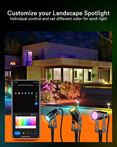 Lumary 56Ft Smart Landscape Lights Waterproof, RGBAI Color Changing Landscape Spotlight WiFi APP/Voice Control, Low Voltage Landscape Lighting Outdoor Light for Patio Garden Yard Pathway (6 Pack) | The Storepaperoomates Retail Market - Fast Affordable Shopping