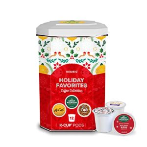 Keurig Holiday Favorites Coffee Collection, Single Serve K-Cup Pods, 12 Count Tin