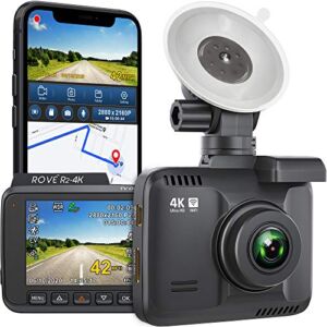 Rove R2- 4K Dash Cam Built in WiFi GPS Car Dashboard Camera Recorder with UHD 2160P, 2.4″ LCD, 150° Wide Angle, WDR, Night Vision