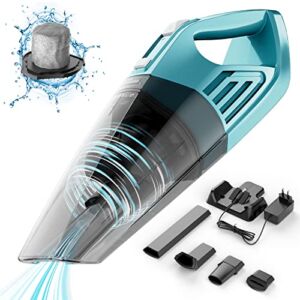ORFELD Handheld Vacuum Cordless, Lightweight Hand Vacuum with 9000Pa Powerful Cyclonic Suction, Rechargeable Portable Vacuum Cleaner with 30 Mins Runtime, Versatile Nozzles for Home Car Hair Cleaning