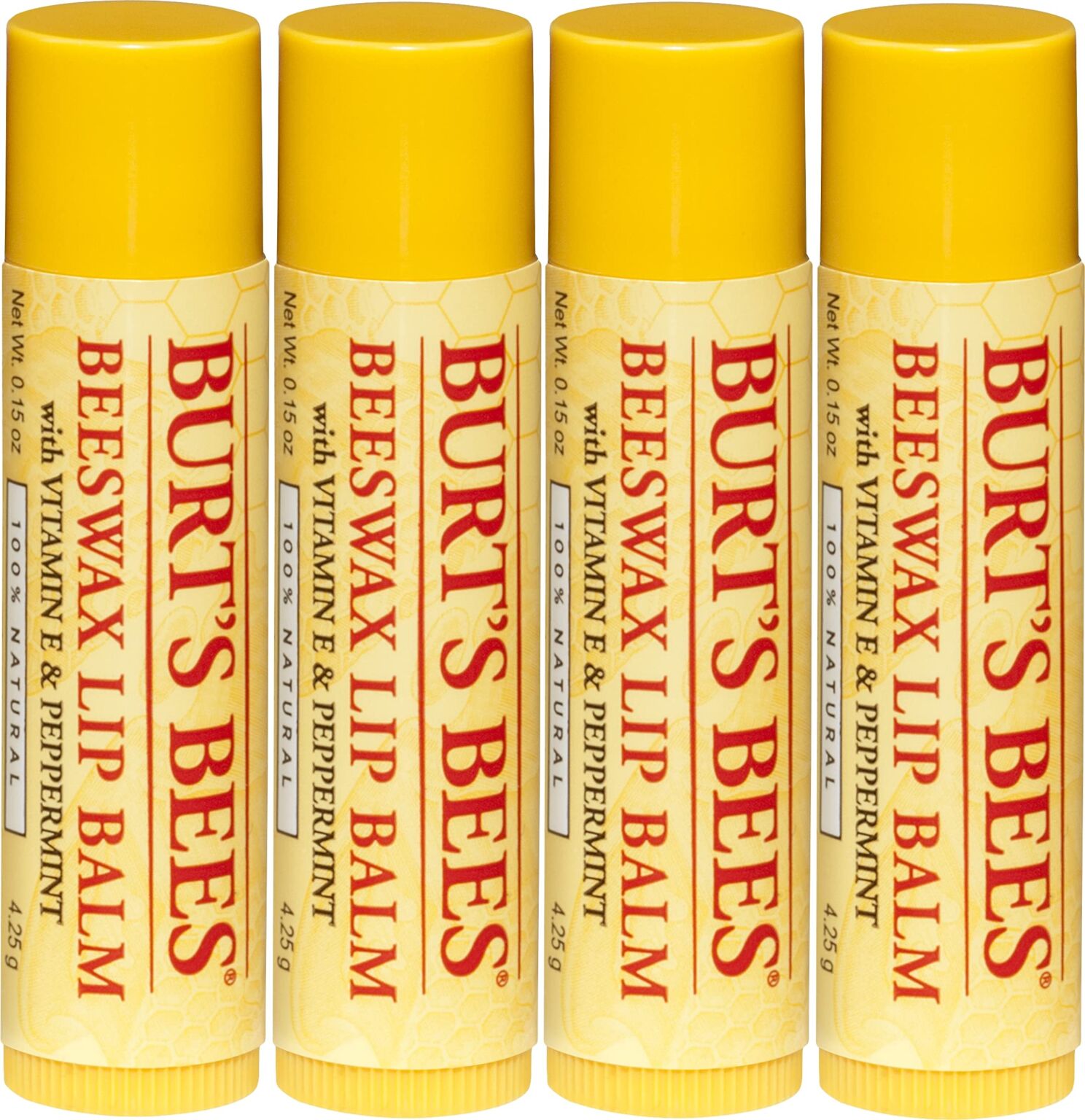 Burt’s Bees Lip Balm Stocking Stuffer, Moisturizing Lip Care Holiday Gift, 100% Natural, Original Beeswax with Vitamin E & Peppermint Oil (4 Pack) | The Storepaperoomates Retail Market - Fast Affordable Shopping