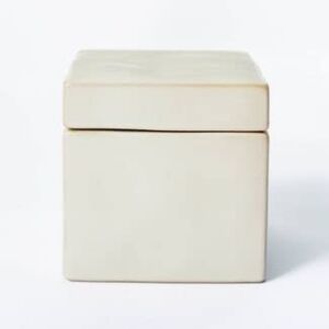 5″ x 5″ Carved Ceramic Box Gray – Threshold