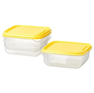 PRUTA Storage Food Container Boxes Clear/Yellow 20 oz Polypropylene (Pack of 3)