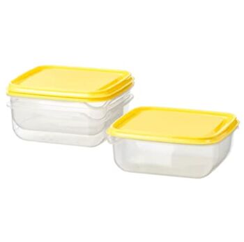 PRUTA Storage Food Container Boxes Clear/Yellow 20 oz Polypropylene (Pack of 3) | The Storepaperoomates Retail Market - Fast Affordable Shopping