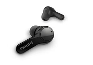 Philips Audio T3217 True Wireless Headphones with Dual-mic Environmental Noise Cancellation for Clear Calls and IPX5 Water Resistance, Black (TAT3217BK/00)