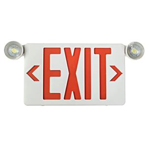 Ciata Ultra Bright LED Decorative Red Exit Sign & Emergency Light Combo with Battery Backup, 6-inch Red Letters (Pack of 1)