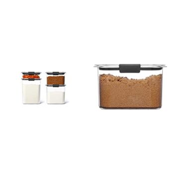 Rubbermaid Brilliance Pantry Airtight Food Storage Container, BPA-Free Plastic, Small, 8-Piece & Container, BPA-Free Plastic, Brilliance Pantry Airtight Food Storage, Open Stock, Brown Sugar (7.8 Cup) | The Storepaperoomates Retail Market - Fast Affordable Shopping