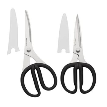 KitchenAid Stainless Steel All Purpose and Bent Shears Set with Soft Touch Handles, 2 Piece, Black | The Storepaperoomates Retail Market - Fast Affordable Shopping