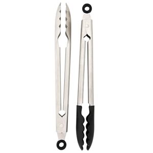 KitchenAid Universal Utility and Silicone Tipped Stainless Steel Kitchen Tongs, Set of 2