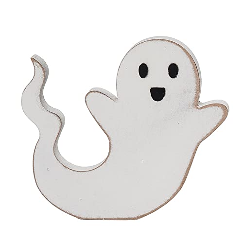 One Holiday Way 10-Inch Decorative White Wood Block Ghost Figurine w/ Long Tail – Cute Vintage Wooden Halloween Cutout for Office, Classroom & Home Decor – Window, Tabletop, Shelf & Mantel Decoration | The Storepaperoomates Retail Market - Fast Affordable Shopping