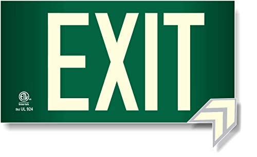 Photoluminescent Exit Sign Green – Aluminum Code Approved UL 924 / IBC / NFPA 101 | NightBright USA Part Number ULG-050 | The Storepaperoomates Retail Market - Fast Affordable Shopping