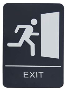 Black & White ADA Exit Sign with Braille-9″ x 6″