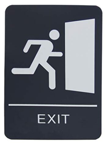 Black & White ADA Exit Sign with Braille-9″ x 6″ | The Storepaperoomates Retail Market - Fast Affordable Shopping