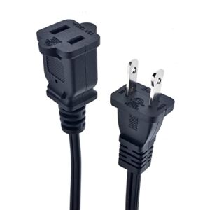 Nema 1-15P Plug to 1-15R Receptacle Extension Cord 2ft SPT-2 16AWG,1-Pack