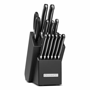 KitchenAid KKFTRF14OB Classic Forged 14 Piece Triple Rivet Cutlery Set, Onyx Black | The Storepaperoomates Retail Market - Fast Affordable Shopping