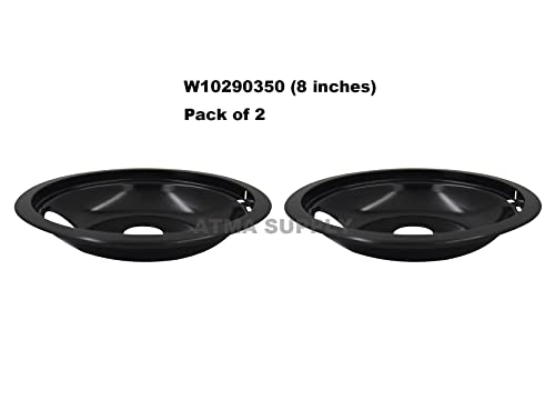 W10290350 and W10290353 Range Cooktop Porcelain Drip Pans Set Compatible with Whirlpool Includes 2 8-Inch and 2 6-Inch Pans,4pack, Black | The Storepaperoomates Retail Market - Fast Affordable Shopping