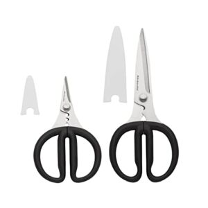 KitchenAid Stainless Steel All Purpose and Herb Shears Set with Soft Touch Handles, 2 Piece, Black