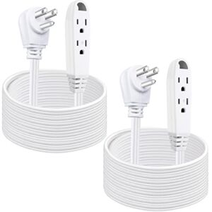 Kasonic 12 Feet 3 Outlet Extension Cord 2 Pack – Triple Wire Grounded Multi Outlet, 16/3 SPT-3, 13 Amp, 125V, 1625 Watts, UL Listed (White)