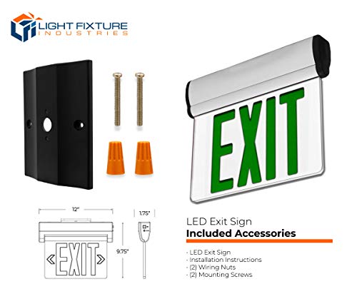 LFI Lights – 2 Pack – UL Certified – Hardwired Green LED Edge Light Singled Sided Exit Sign – Rotating Panel Battery Backup – ELRTGx2 | The Storepaperoomates Retail Market - Fast Affordable Shopping