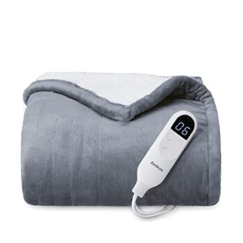 Bedsure Heated Blanket Electric Throw – Soft Fleece Electric Blanket, 6 Heat Settings Heating Blanket with 4 Time Settings, 3hrs Timer Auto Shut Off (50×60 inches, Grey) | The Storepaperoomates Retail Market - Fast Affordable Shopping