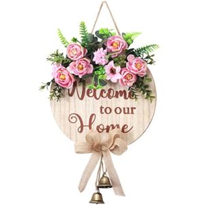 LITIALLY Welcome Sign for Front Door Decor for Hanging Farmhouse Porch, Outdoor Wall, Door Signs for Home, for Spring Summer Fall All Seasons All Holiday