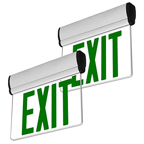 LFI Lights – 2 Pack – UL Certified – Hardwired Green LED Edge Light Singled Sided Exit Sign – Rotating Panel Battery Backup – ELRTGx2 | The Storepaperoomates Retail Market - Fast Affordable Shopping