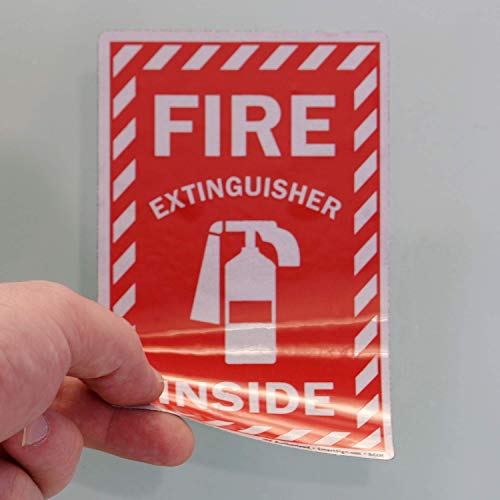 SmartSign Fire Extinguisher Inside Label | 4″ x 6″ Engineer Grade Reflective, Pack of 3 | The Storepaperoomates Retail Market - Fast Affordable Shopping