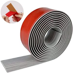 Floor Transition Strip Self Adhesive 6.6 FT, Flooring Transitions Laminate 1.6″ Wide PVC Threshold Seam Cover Strip for Flooring Connection Repair Gaps (Grey)
