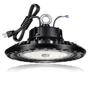 UFO LED High Bay Light 100W 15000lm 0-10V Dimmable UL Certified Driver 5000K IP65 Waterproof UL Approved 6′ Cable with US Plug Alternative to 400W MH/HPS widely Used for Warehouse Workshop Factory