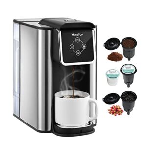 Mecity Coffee Maker 3-in-1 Single Serve Coffee Machine, For K-Cup Coffee Capsule Pod , Ground Coffee Brewer, Loose Tea maker, 6 to 10 Ounce Cup, Removable 50 Oz Water Reservoir, 120V 1150W