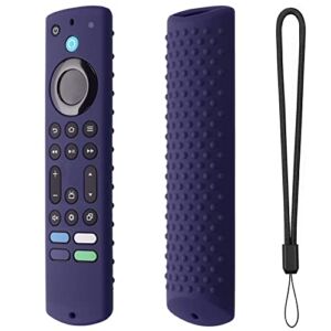 Silicone Remote case for Fir TV Alexa Vocie Remote, Fir TV Omni Series, TV 4-Series Remote,Toshiba/Insignia FirTV Remote Cover with Lanyard(Midnight Blue)