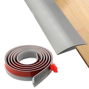 Floor Rubber Transition Strip Self Adhesive Carpet & Flooring Tansitions Edging Trim Strip for Threshold Transitions with a Height Less Than 5 mm/0.2in,Carpet to Tile Transition Strip (6.56FT, Grey）