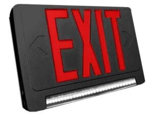 Ciata Ultra Bright Energy-Efficient Red Letter Rechargeable NiCd Battery Indoor LED Emergency EXIT Sign/LED Adjustable Light pipe Combo, Injection Molded Thermoplastic in Black Housing