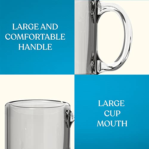 Libbey Clear Glass Coffee Mugs | 13oz Crystal Cups | Mugs for Latte and Hot Beverages | The Storepaperoomates Retail Market - Fast Affordable Shopping