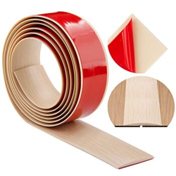 FEQO Floor Transition Strip Self Adhesive Flooring Transitions Floor Threshold Strip 1.55 Inch Floor Cover Strips Floor Edge Trim Strip Floor Bar Door Gap Connecting Strip(Maple Color, 6.56 Feet) | The Storepaperoomates Retail Market - Fast Affordable Shopping