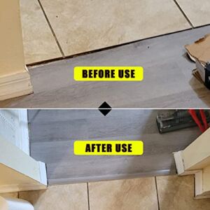 DAILISEN Self Adhesive Floor & Door Flat Transition Strip Vinyl Floor Edge Trim Laminate Floor Gap Covering Joining Strip (100cm×5cm, Grey Wood Grain)