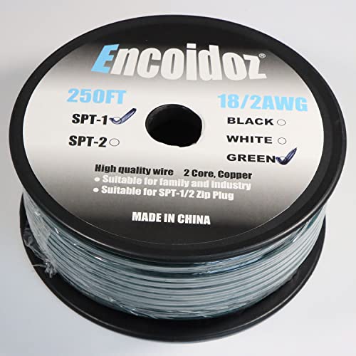 Encoidoz 18/2 Gauge SPT-1 Electrical Wire Green,UL Listed,Direct Burial Extension Cord,Landscape Lighting Wire (250FT) | The Storepaperoomates Retail Market - Fast Affordable Shopping